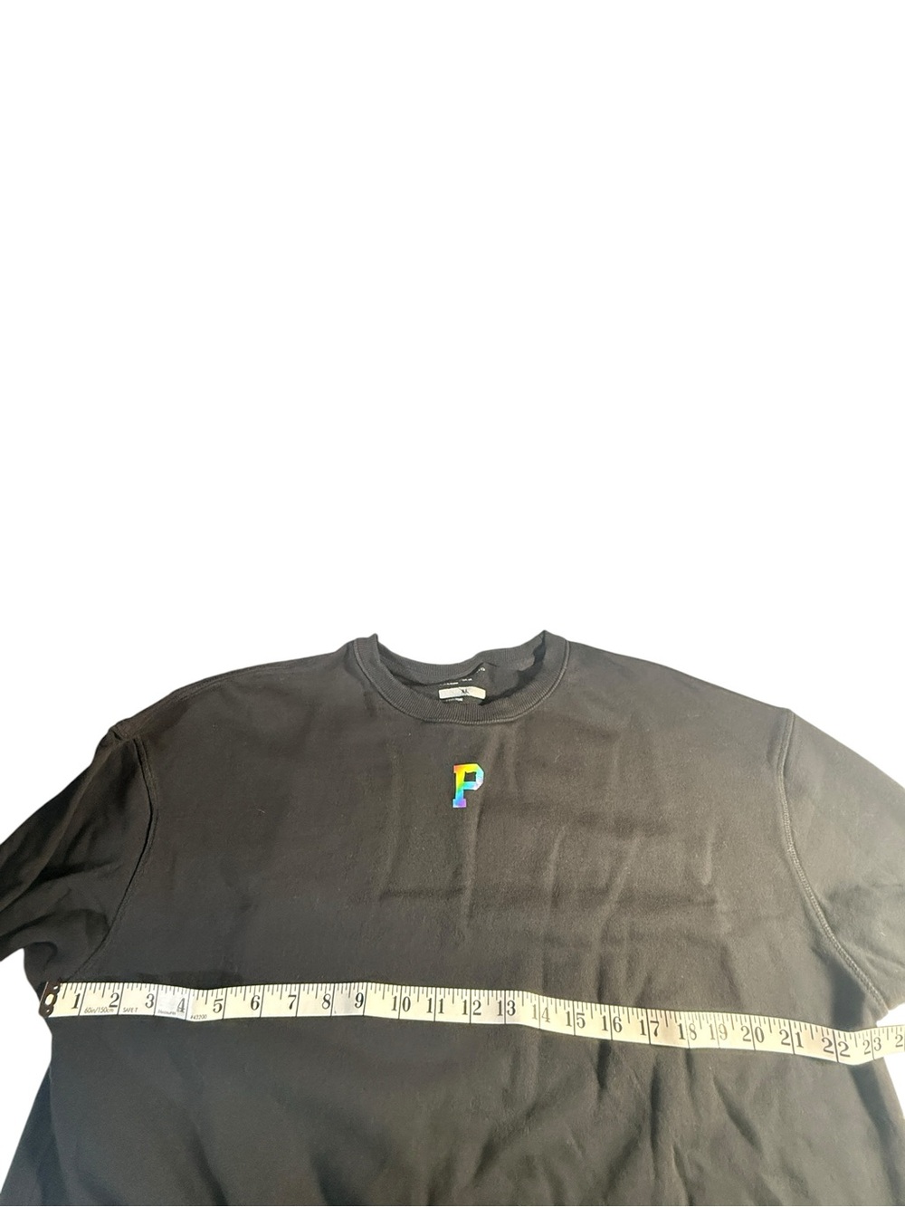 Portland Gear Pride Cropped Crew Neck Sweatshirt Size XL Black Rainbow Cotton - Picture 3 of 7